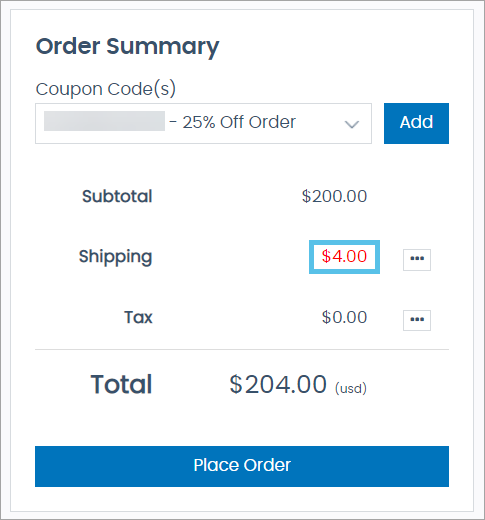 Shipping override value